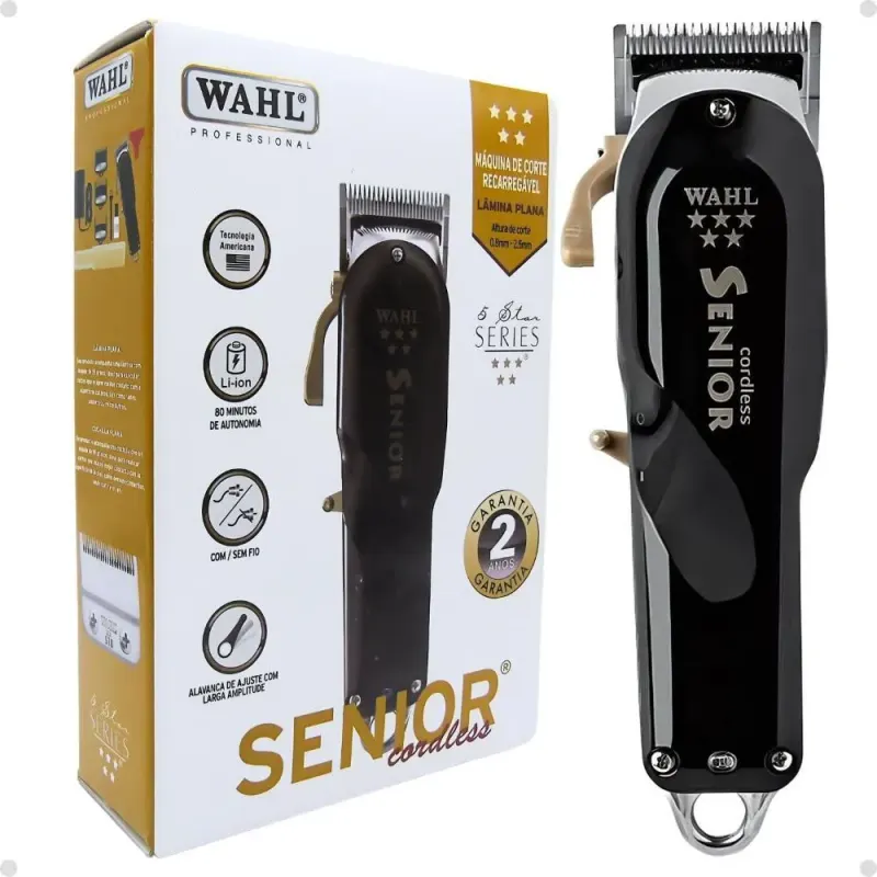 Máquina de Corte Recarregável Wahl Senior Cordless Bivolt