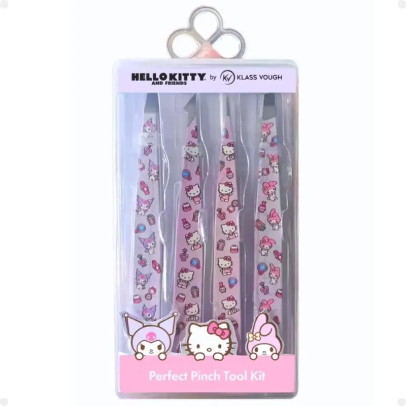 Kit de Pinças Estampadas Hello Kitty By Klass Vough Perfect Pinch Tool com 4 Twhk-10