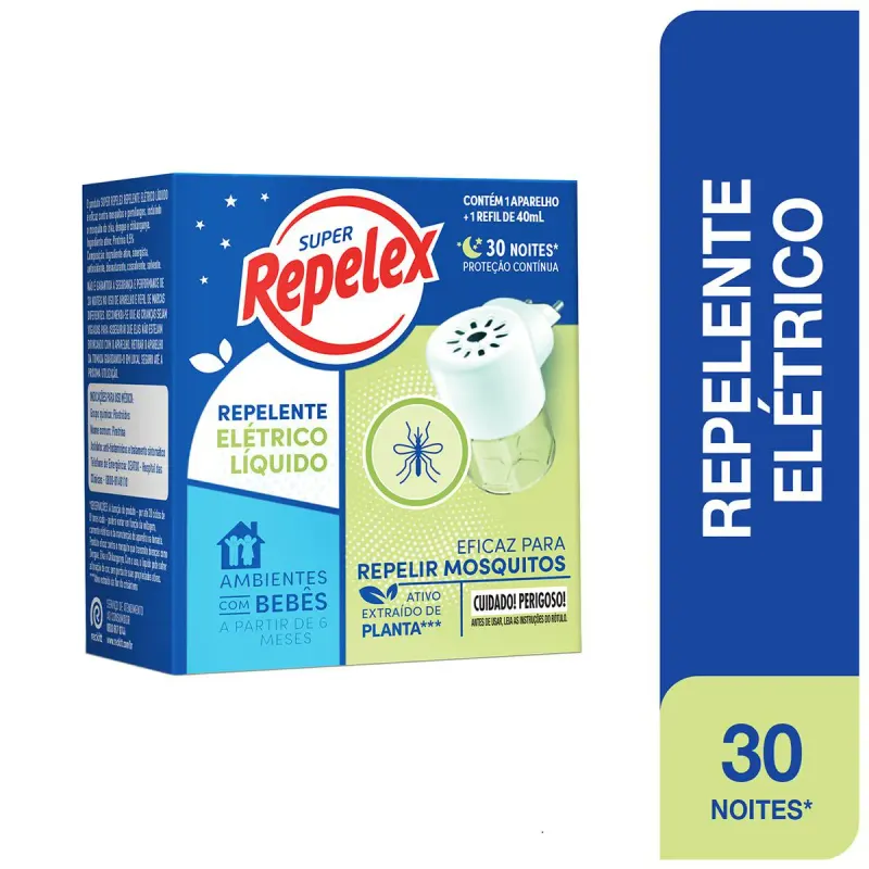 Kit Repelex Aparelho Elétrico + Repelente 30 Noites 40ml