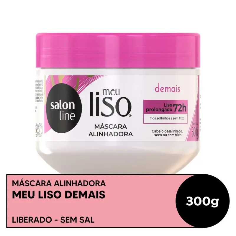 Máscara de Hidratação Capilar Cabelo Liso Salon Line Meu Liso Demais 300g
