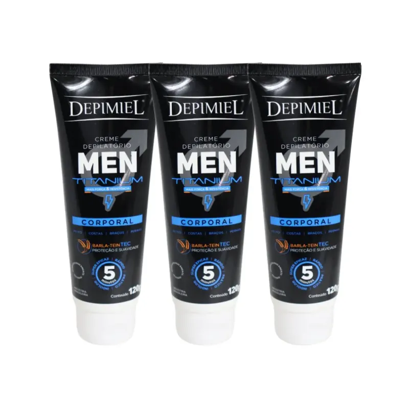 Kit 3 Creme Depilatória Men Corporal Masculino Depimiel