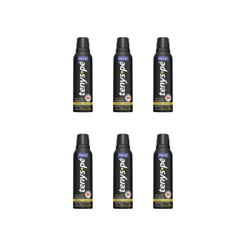 Talco Pes Tenys Pe Baruel Aerossol 150ml Seco Sport - 6un