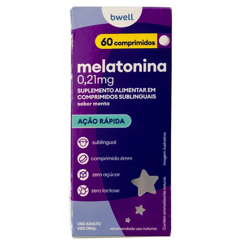 Melatonina 0,21mg bwell 60 Comprimidos