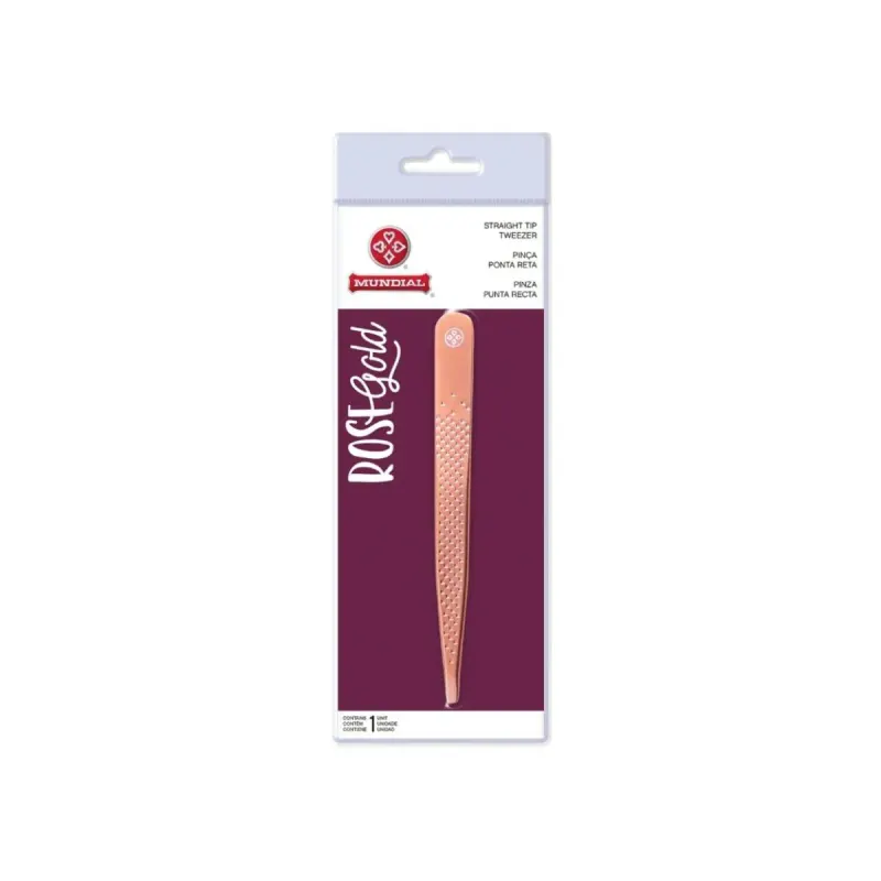 Pinça Ponta Reta Rose Gold Bc512 Design Sobrancelhas Mundial