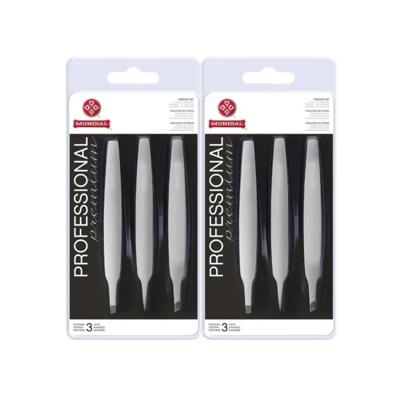 Kit 6 Pinças de Sobrancelha Bc-394 Profissional Aço Mundial