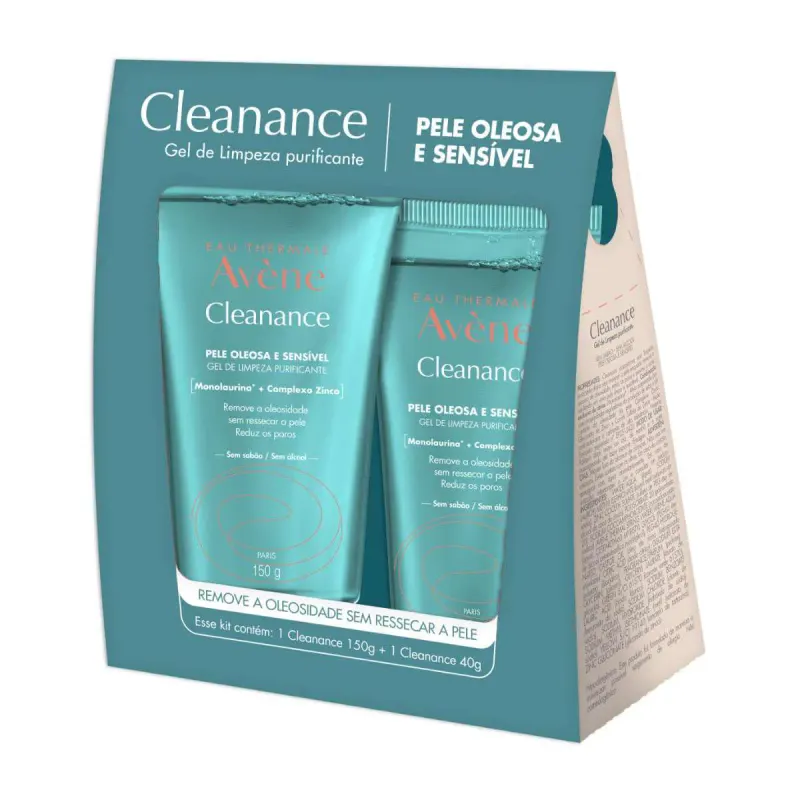 Kit Avène Cleanance Gel de Limpeza Purificante 150g + 40g