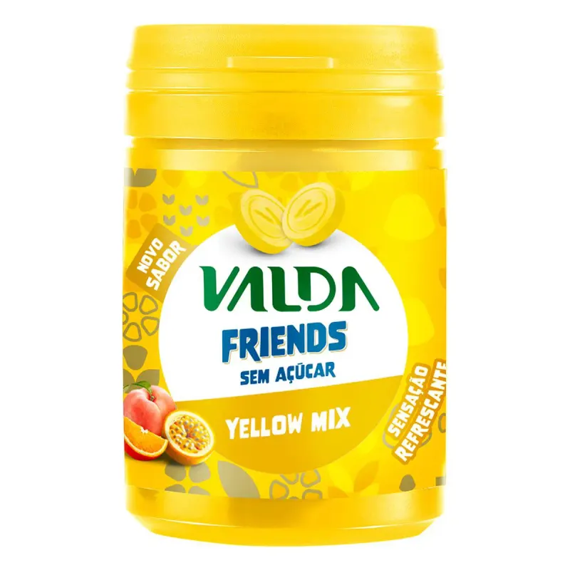 Pastilhas Valda Friends Frutas Amarelas Sem Açúcar 50g