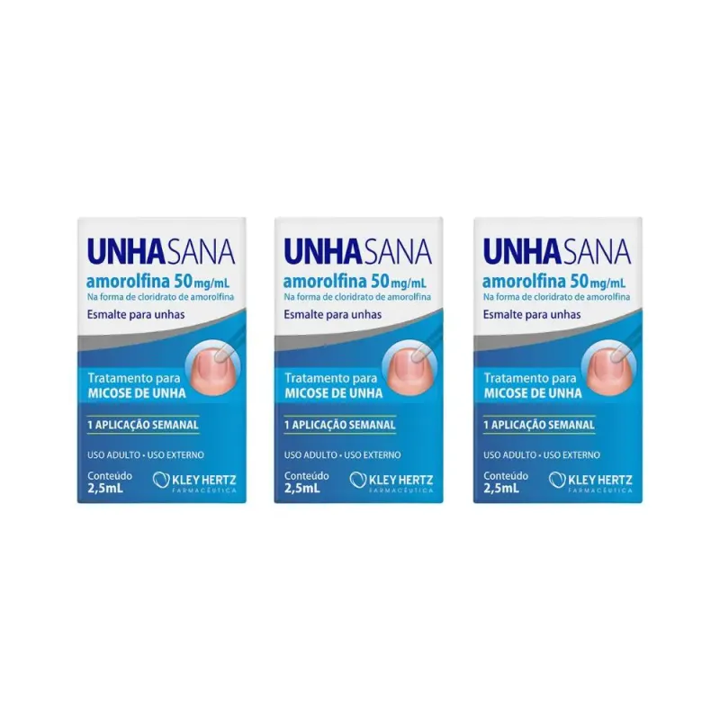 Kit 3 Esmaltes Unha Sana 2,5ml - Kley Hertz
