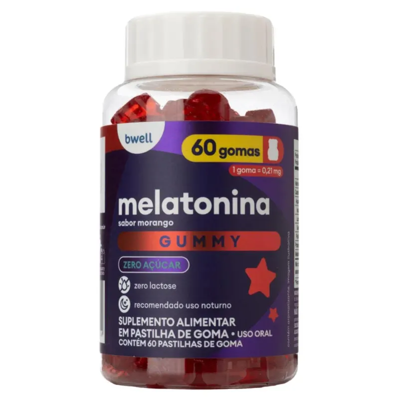 Melatonina bwell Gummy Morango 60 gomas