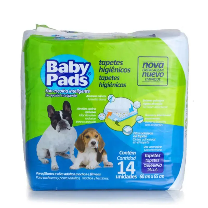 Tapete Higiênico Baby Pads para Cães 14Un 60X55Cm