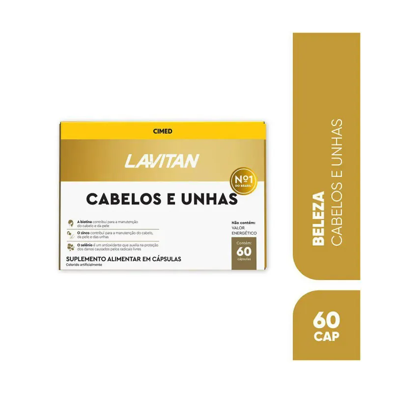 Polivitamínico Lavitan Cabelos e Unhas 60 cápsulas