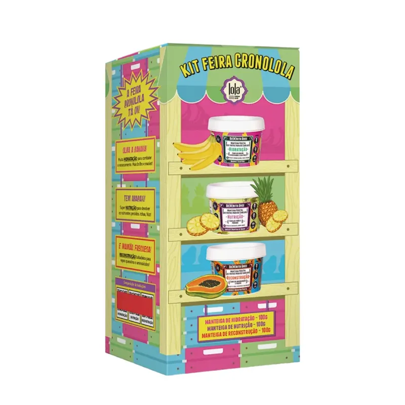 Kit Lola Feira Cronolola Manteiga De Nutrição 100g+ Manteiga De Hidratação 100g+ Manteiga De Reconstrução 100g