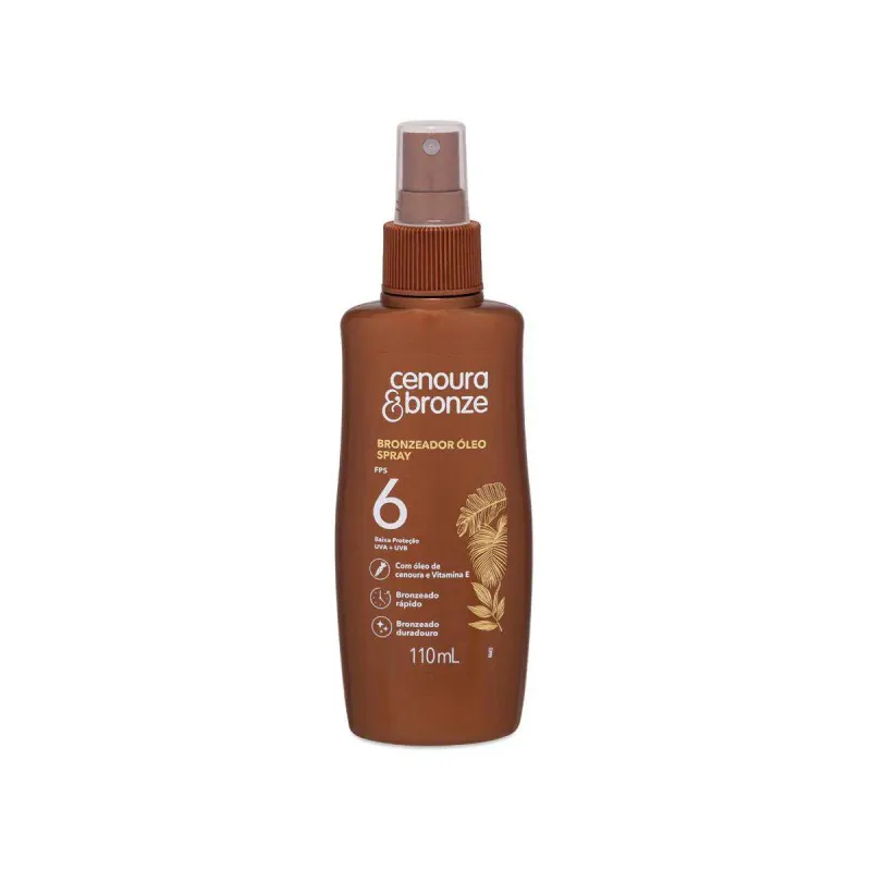 Óleo Bronzeador Cenoura & Bronze FPS 6 Óleo Spray 110ml