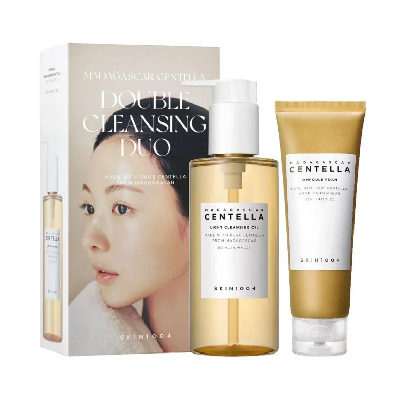 Kit Facial Skin 1004 Madagascar Centella Oléo de Limpeza Light Cleansing Oil 200ml + Espuma de Limpeza Ampoule Foam 125ml