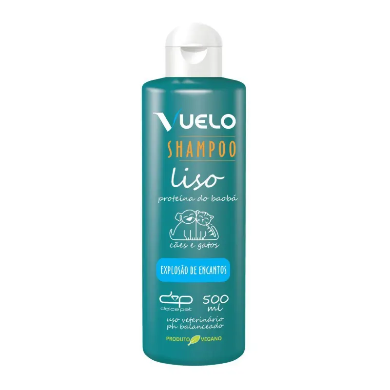 Shampoo Vuelo Liso Explosão de Encantos para Cães e Gatos 500Ml