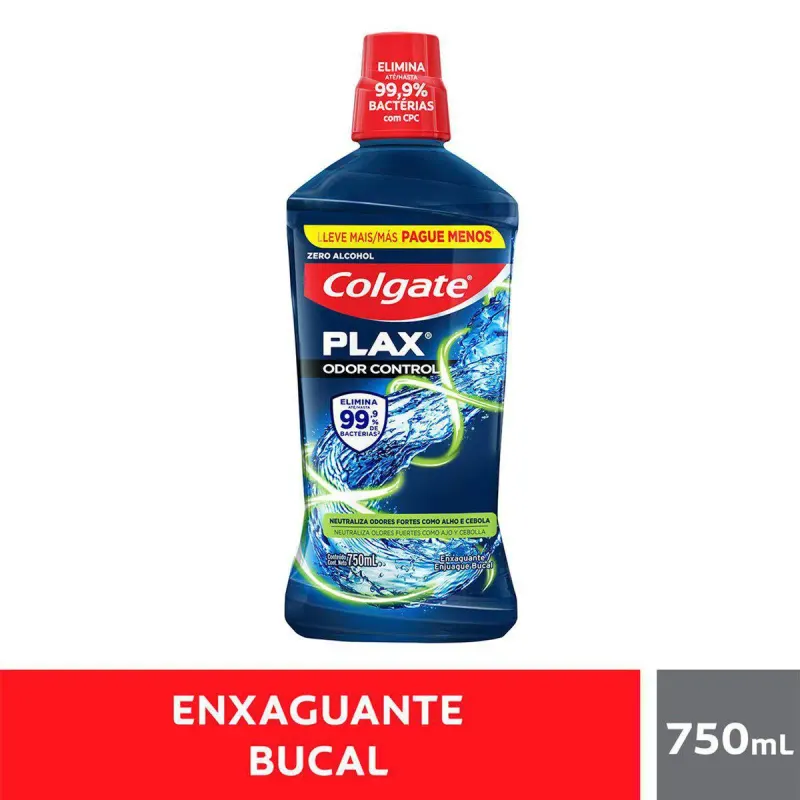Enxaguante Bucal Sem Álcool Colgate Plax Odor Control 750ml