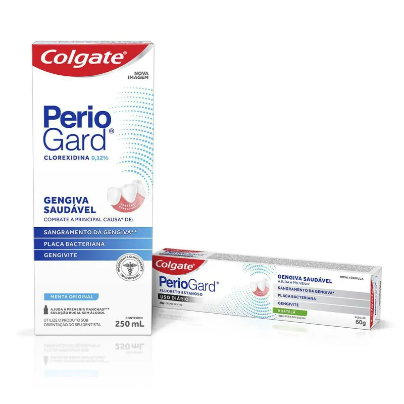 Kit Colgate Periogard Enxaguatorio Bucal Sem Alcool 250ml + Pasta de Dente 60g