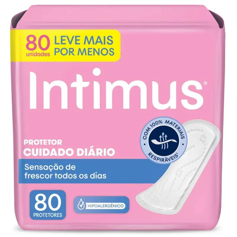 Protetor Diário Intimus Cuidado Diário com 80 Unidades