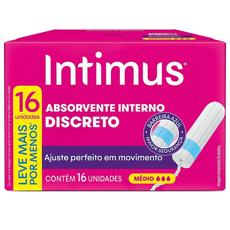 Absorvente Interno Intimus Discreto Médio 16 unidades