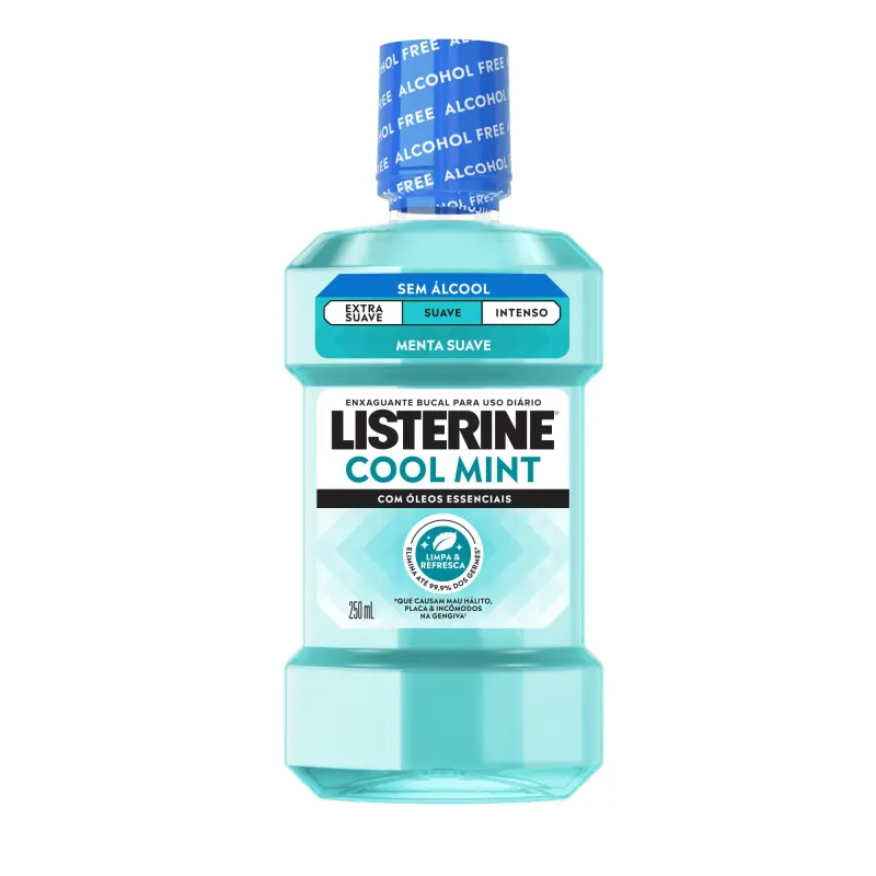 Enxaguante Bucal Antisséptico Listerine Cool Mint Suave Sem Álcool 250ml