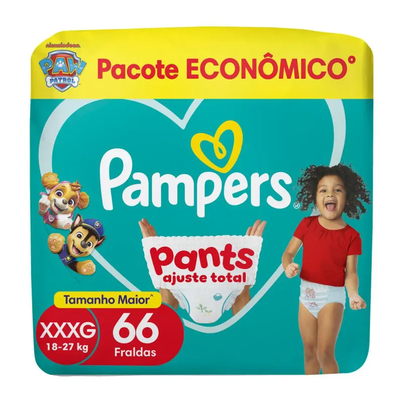 Fralda Calça Pampers Pants Ajuste Total XXXG 66 unidades