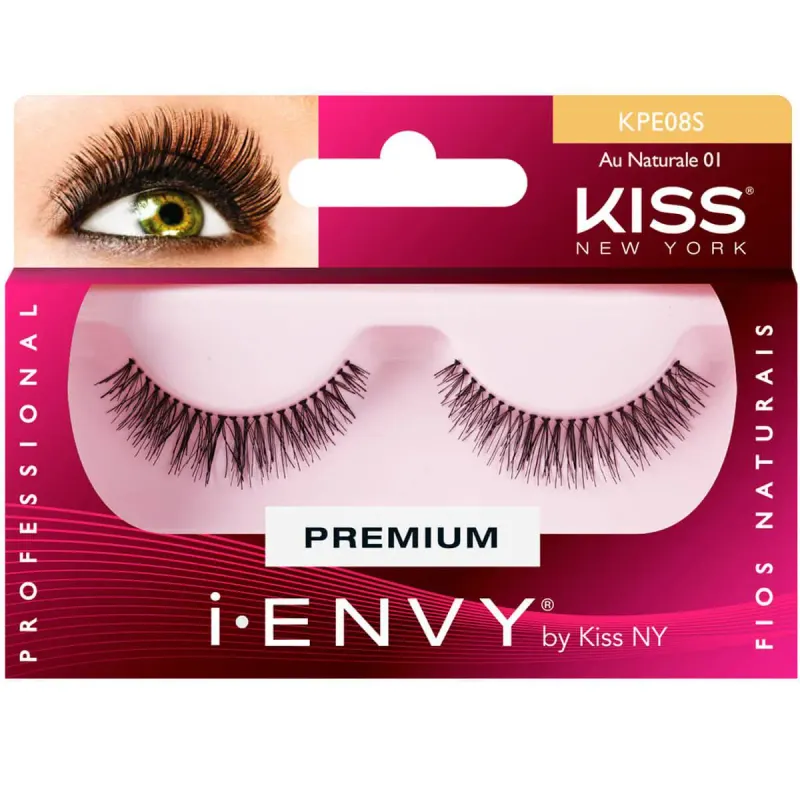 Cílios Postiços Kiss NY I-Envy Au Naturale 01 com 1 par