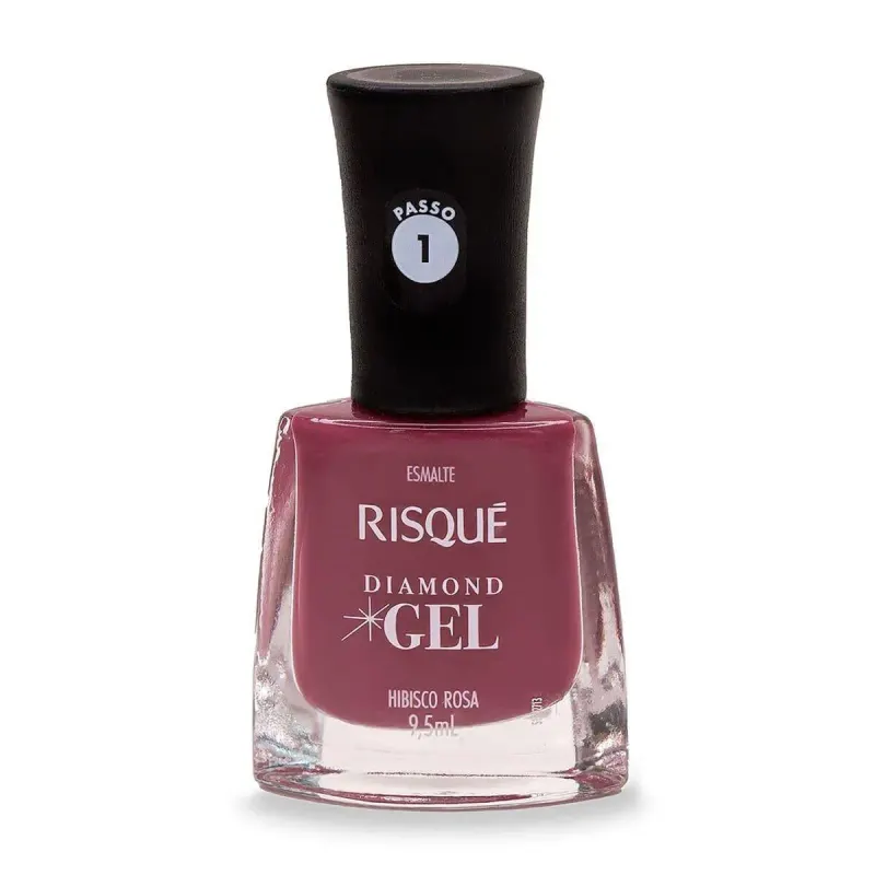 Esmalte Risqué Diamond Gel Hibisco Rosa Hipoalergênico com 9,5ml