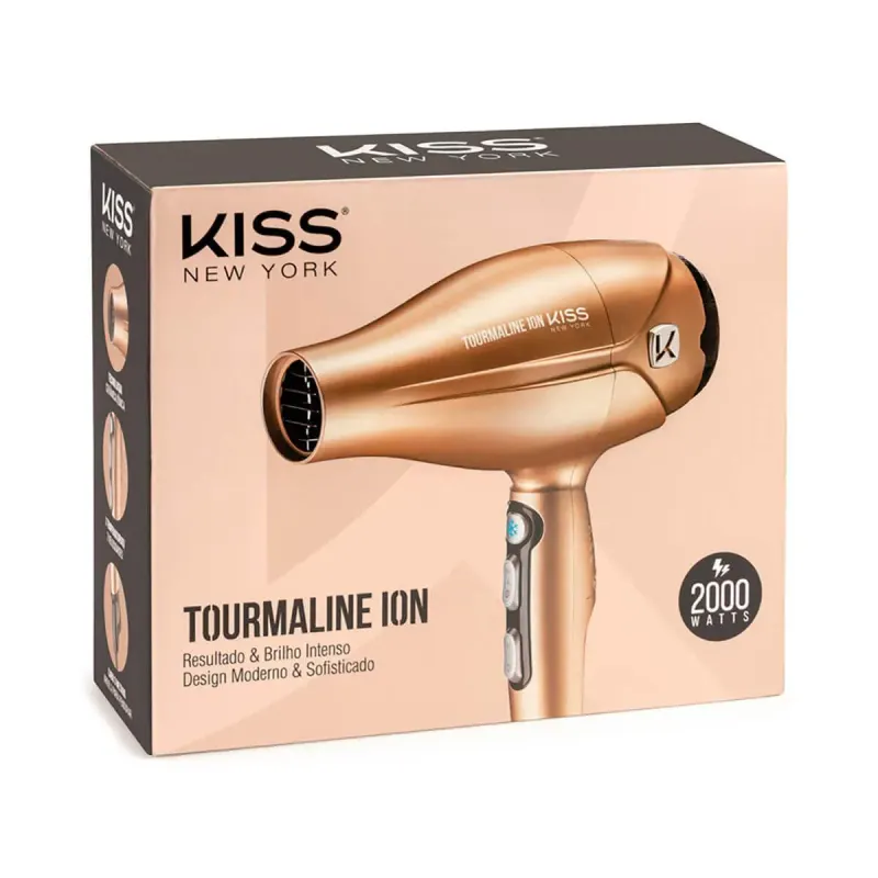 Secador de Cabelo Kiss New York Tourmaline Ion 2000W 220V 1 unidade