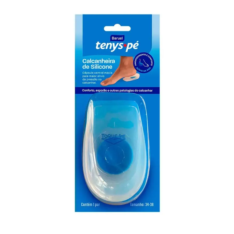 Calcanheira de Silicone Tenys Pé Tamanho 34 a 38 com 1 par
