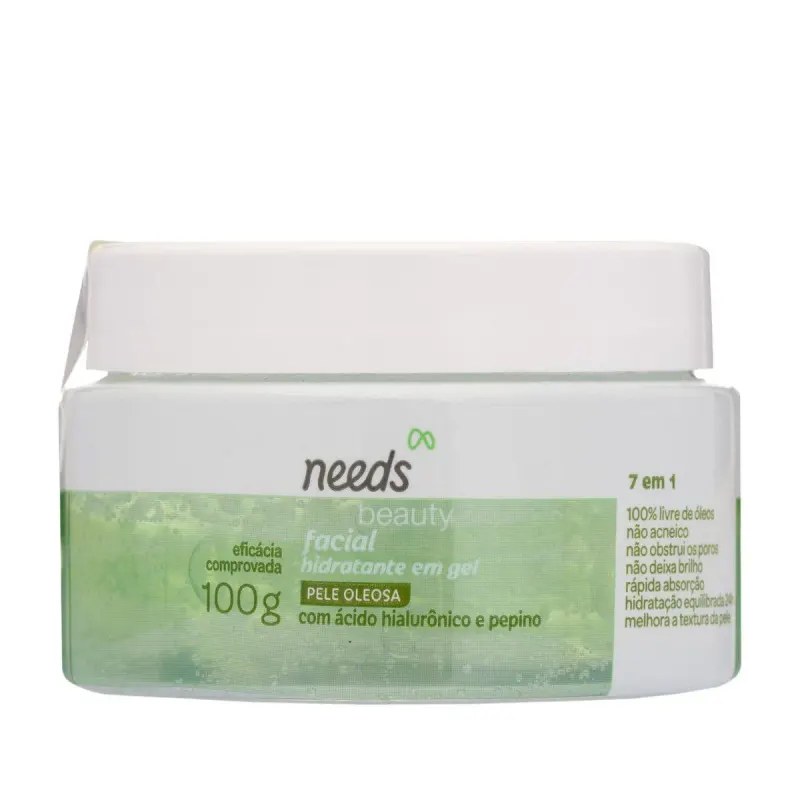 Hidratante Facial Needs Beauty Ácido Hialurônico e Pepino 100g