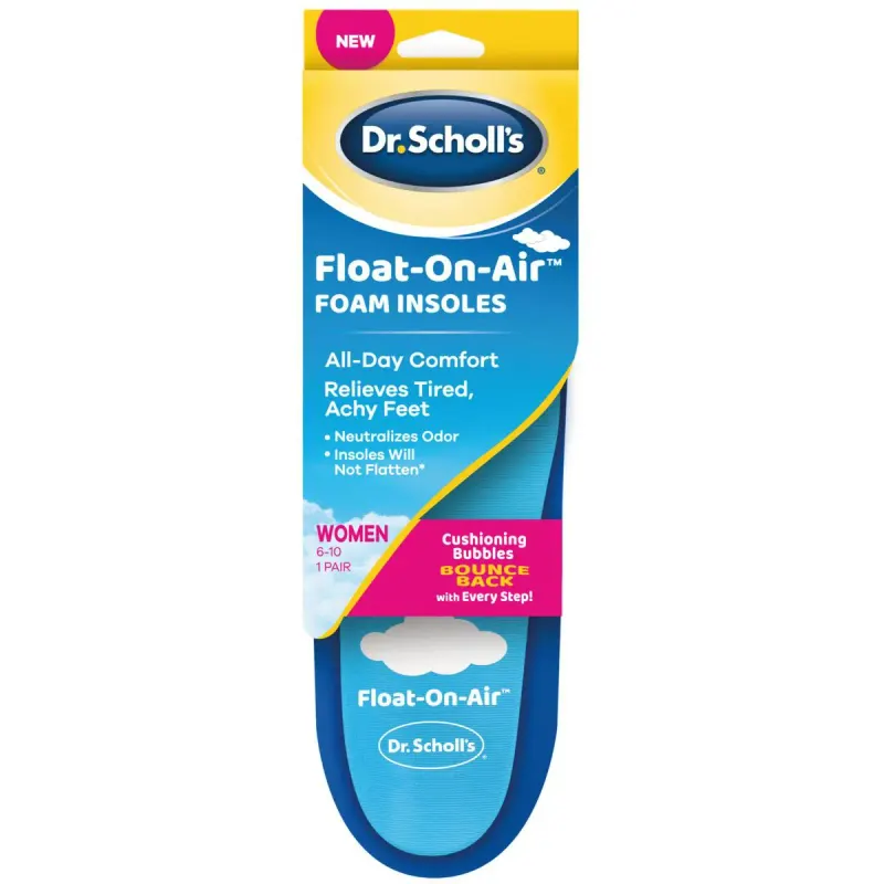 Palmilha de Gel Dr Scholls Float on Air Women Azul Transparente 1 par