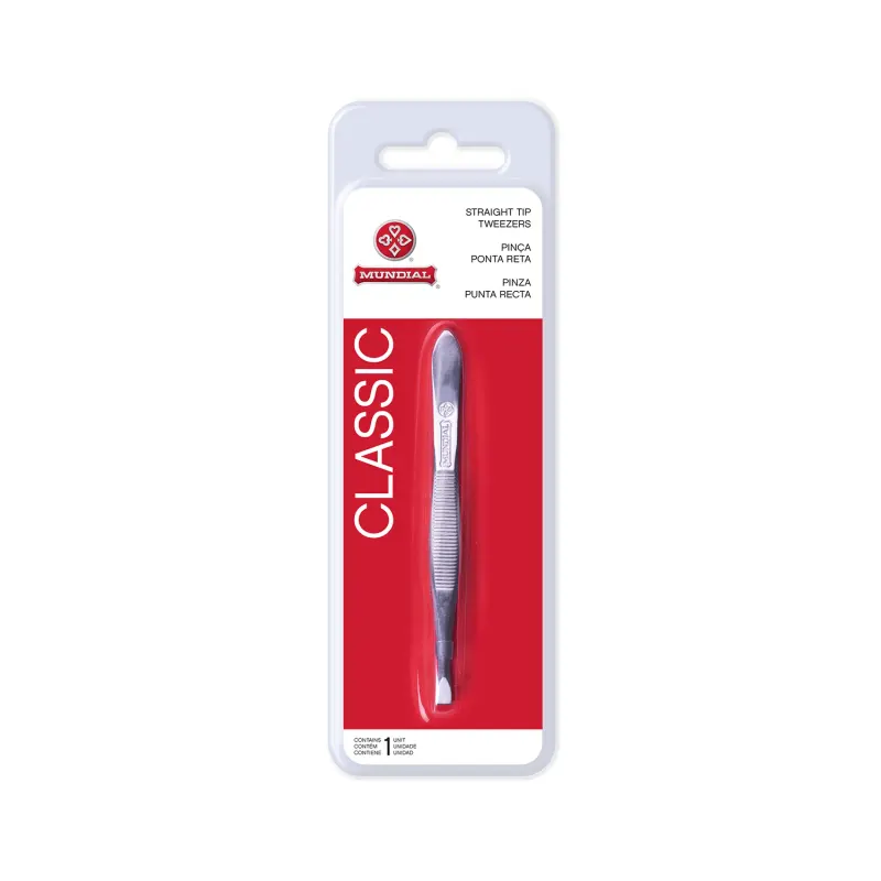 Pinça Ponta Reta Longa Mundial 109BL Inox - 1 Unidade
