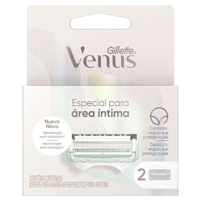 Refil para Aparelho de Depilar Gillette Venus Especial para Área Íntima 2 Unidades