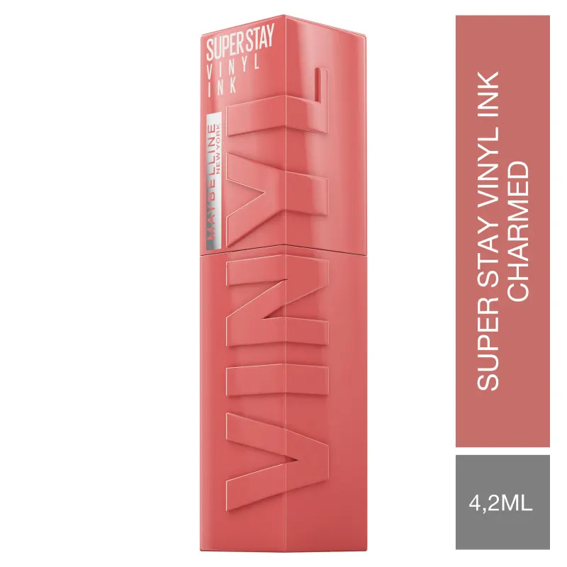 Batom Líquido Maybelline Superstay Vinyl Ink Efeito Espelhado 4,2ml - Charmed