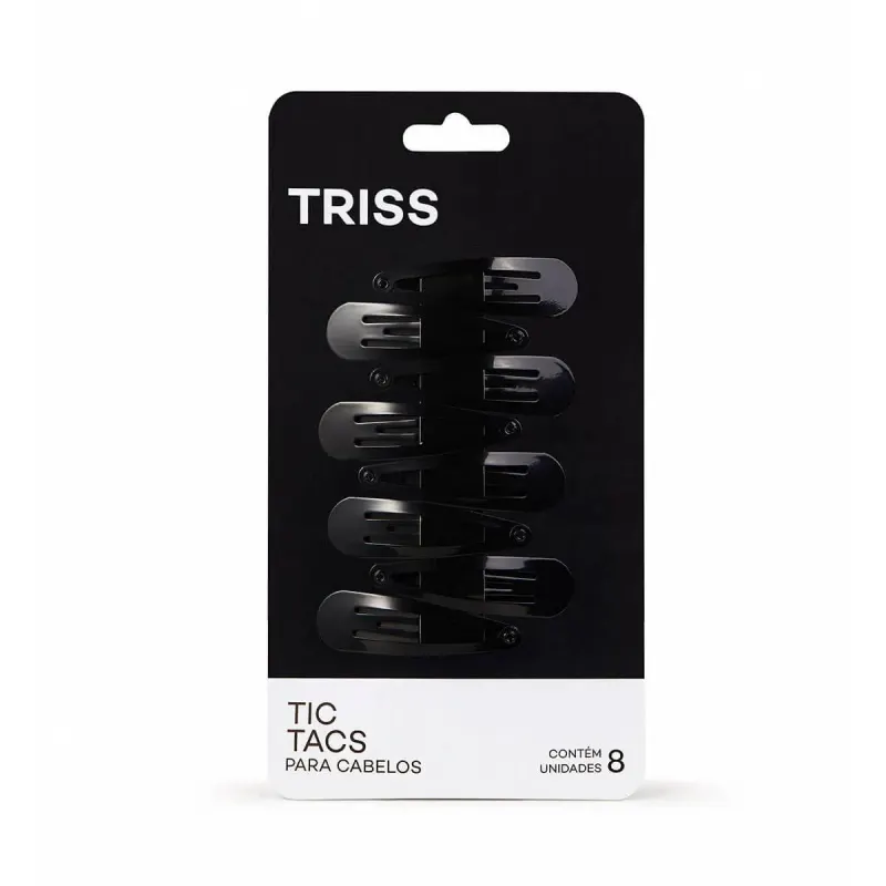 Presilha Tic-Tac Needs Preta 10 Unidades