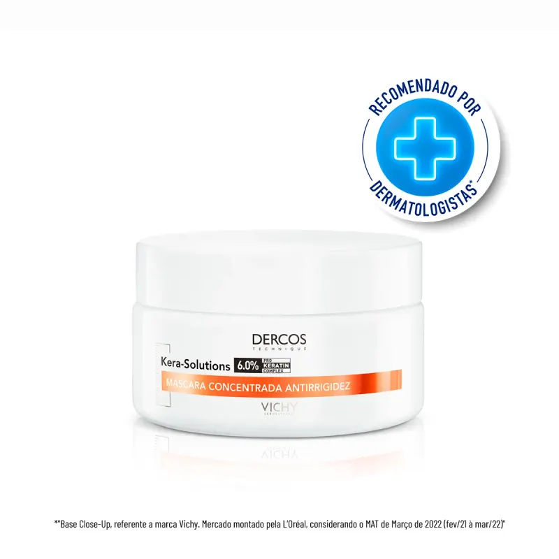 Máscara Capilar Concentrada Antirrigidez Vichy Dercos Kera-Solutions Tratamento Reconstructor para Cabelos Danificados 200ml