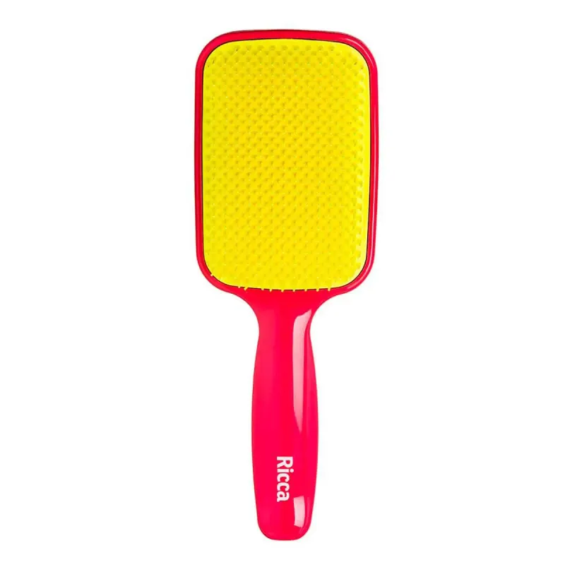 Escova de Cabelo Ricca Raquete Flex Rosa - 1 unidade