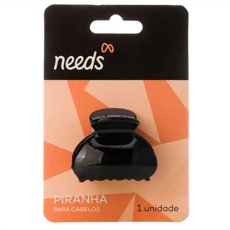 Piranha de Cabelo Mini Needs Preta 1 Unidade