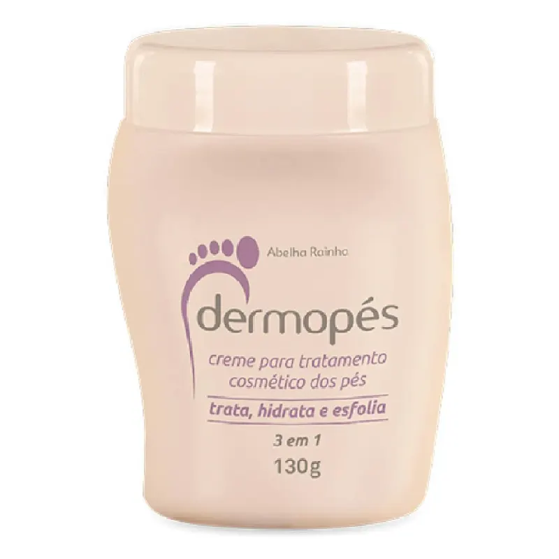 Creme de Tratamento para os Pés 3 em 1 Trata, Hidrata e Esfolia Dermopés Abelha Rainha 130g