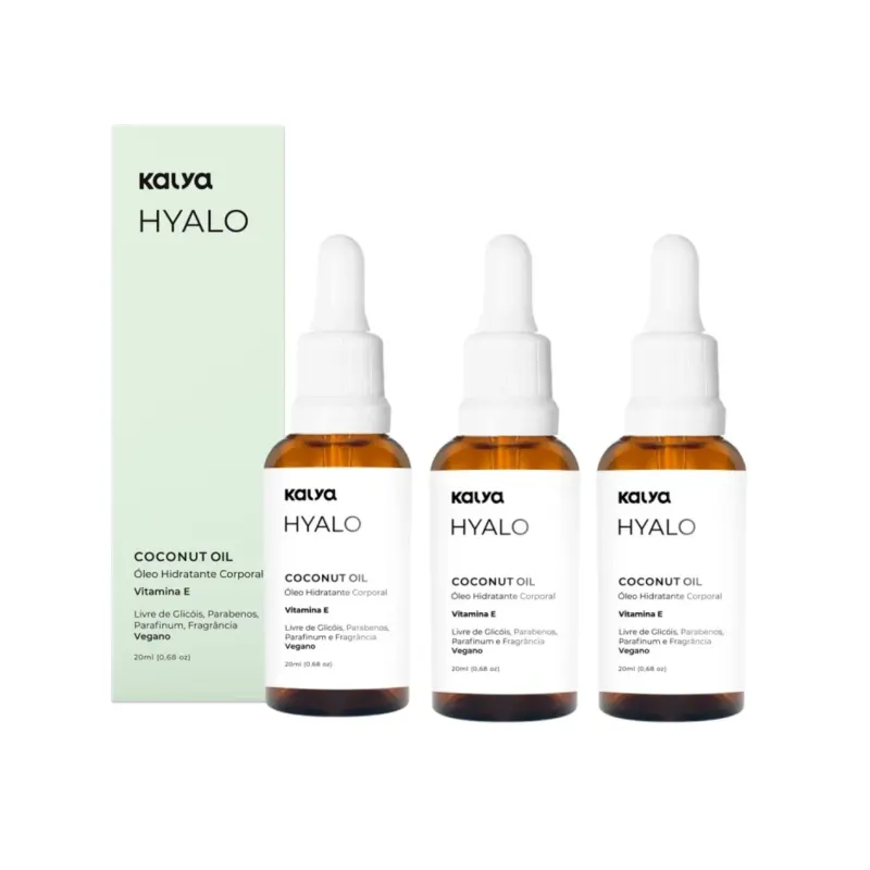3 Oleo de Coco Cuidado Intimo Puro sem Perfume Hyalo Coconut