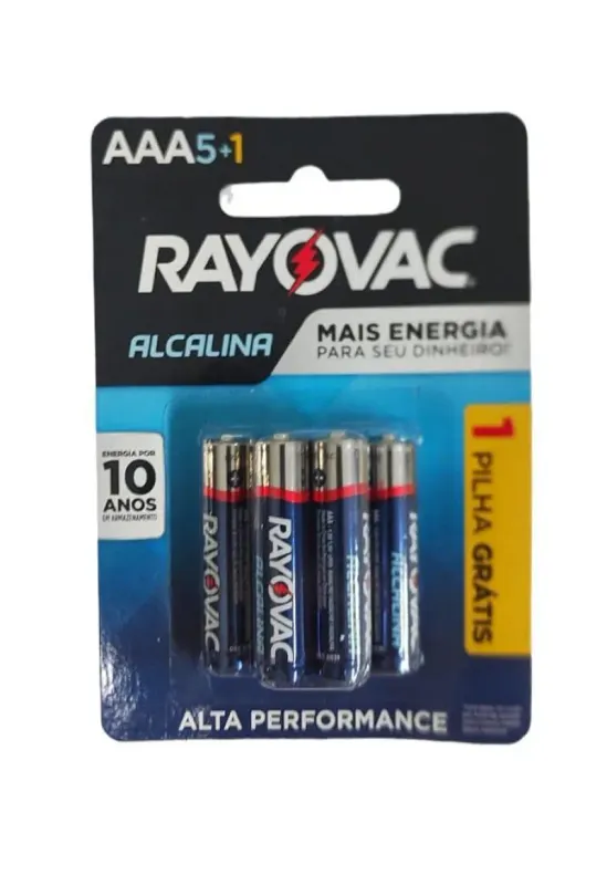 Pilha Palito Aaa Alcalina Pague 5 Leve 6 Rayovac