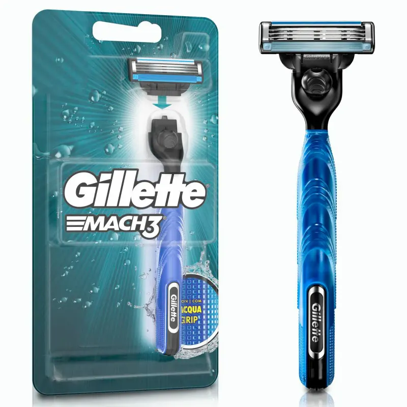 Aparelho de Barbear Gillette Mach3 Acqua Grip + 1 cartucho
