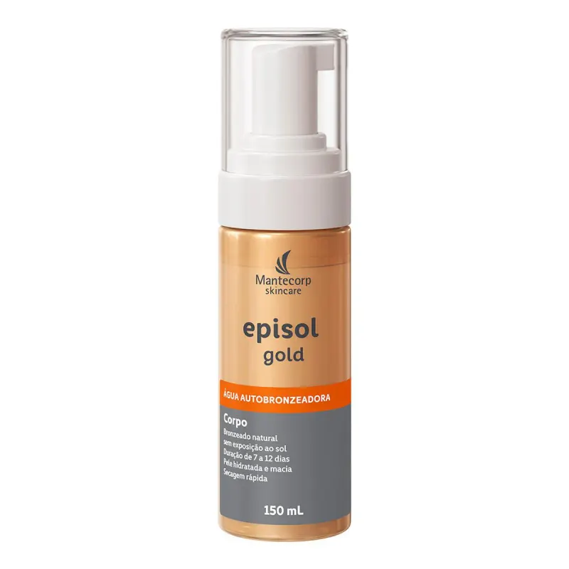 Água Autobronzeadora Corporal Solução Episol Gold Dourado 150ml