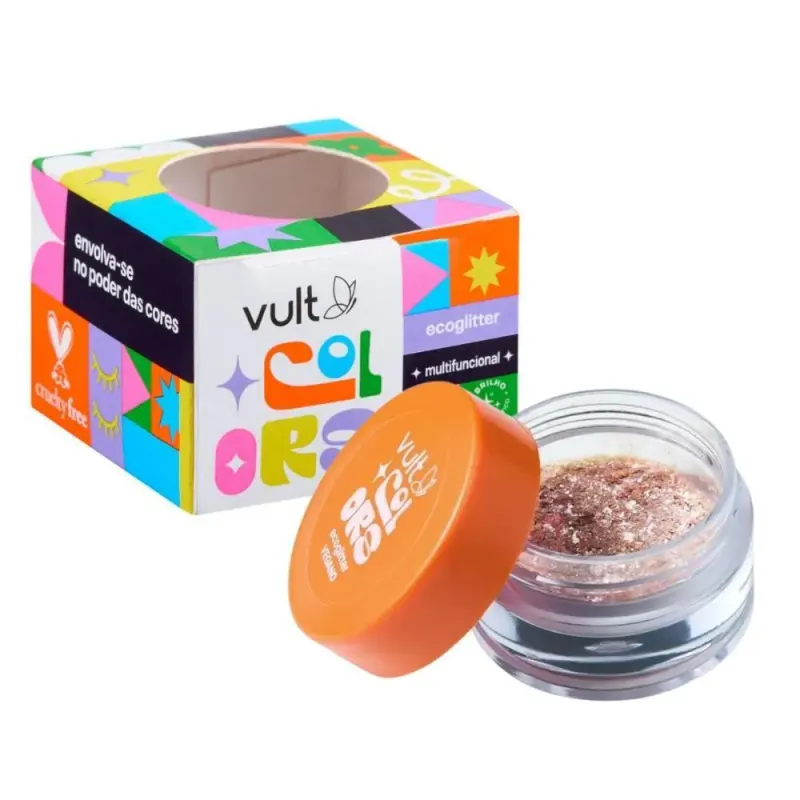 Ecoglitter Multifuncional Vult Colors Prata Paête 1g