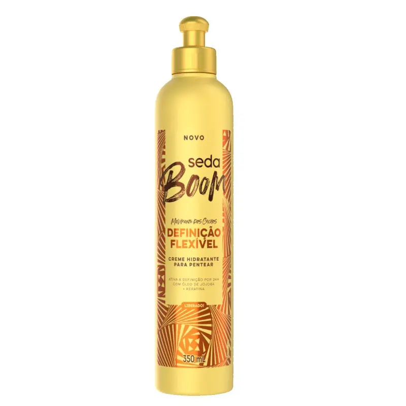 Creme Hidratante para Pentear Cabelo Cacheado Ondulado Seda Boom Pro Curvatura 350ml