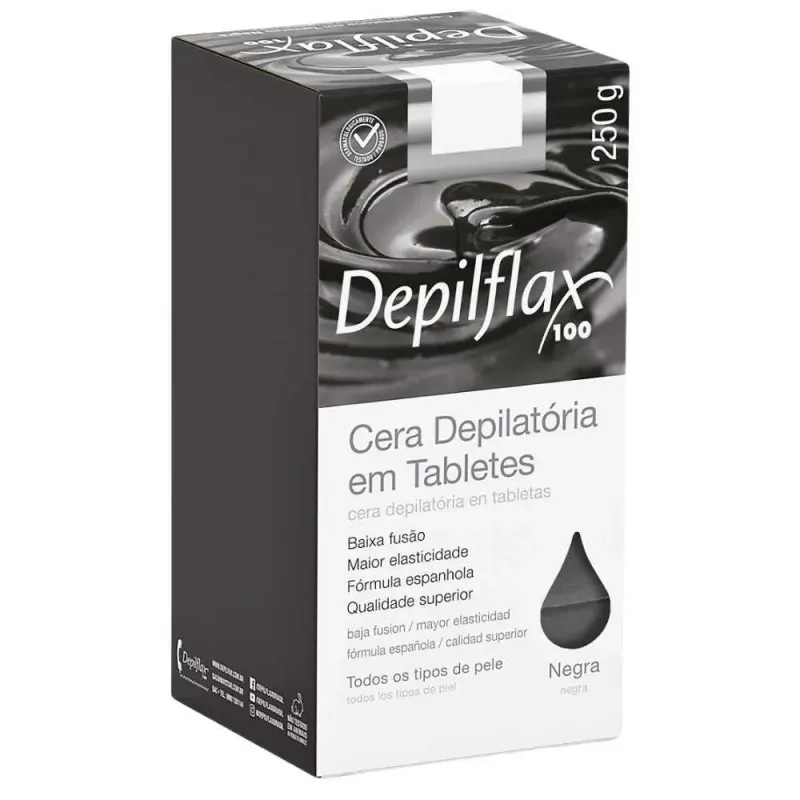 Cera Quente Depilatória Depilflax Negra 250g