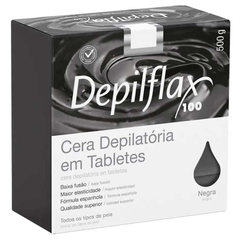 Cera Quente Depilatória Depilflax Negra 500g