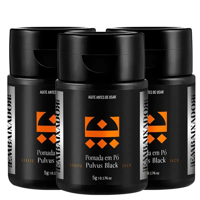 Kit 03 Pomada em Pó Pulvus Black Embaixador 5g