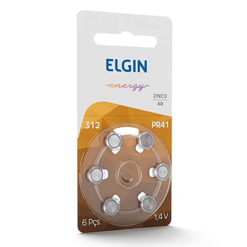 Bateria para Aparelhos Auditivos Pr41 6un Elgin